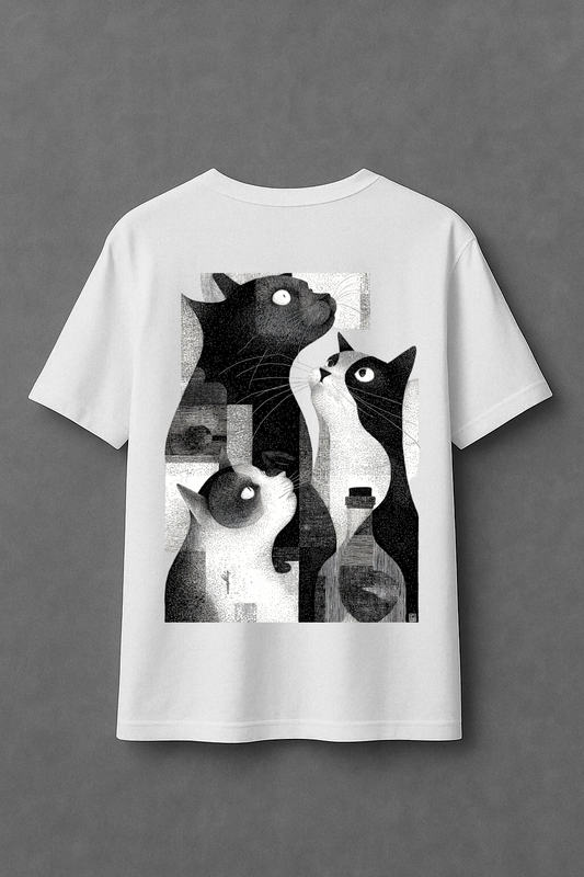 Black & White Cats - Oversize T-Shirt